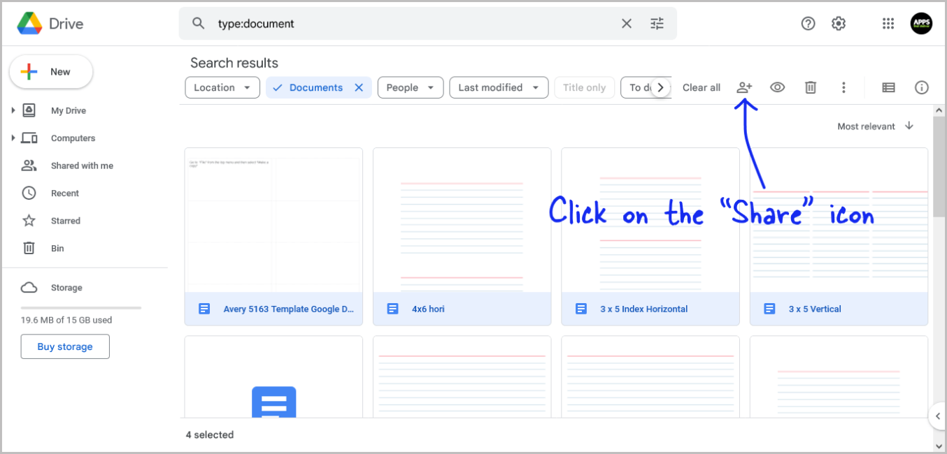 How to share multiple google docs at once