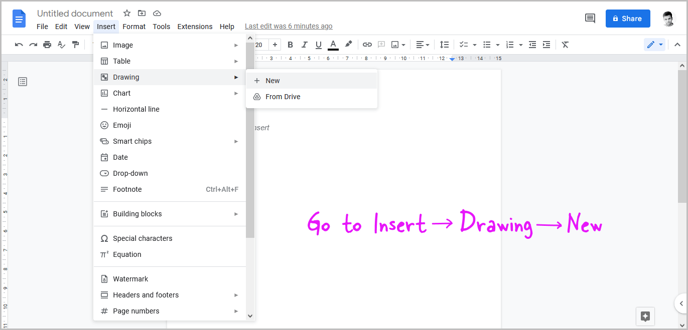 How to Type an Arrow in Google Docs Using the Drawing Tool