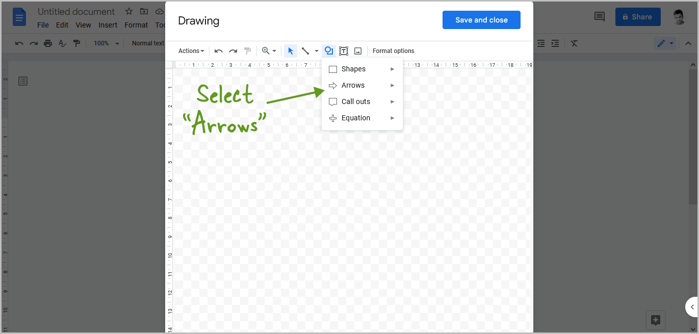 How to Type an Arrow in Google Docs Using the Drawing Tool