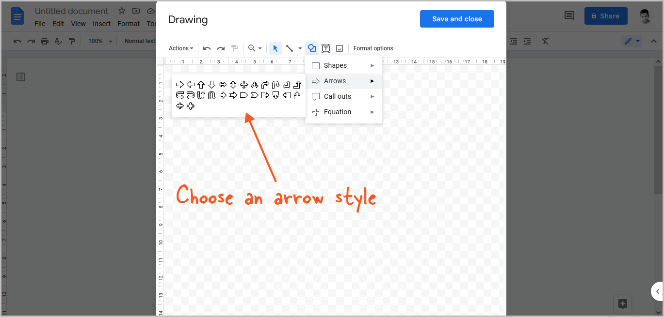 How to Type an Arrow in Google Docs Using the Drawing Tool