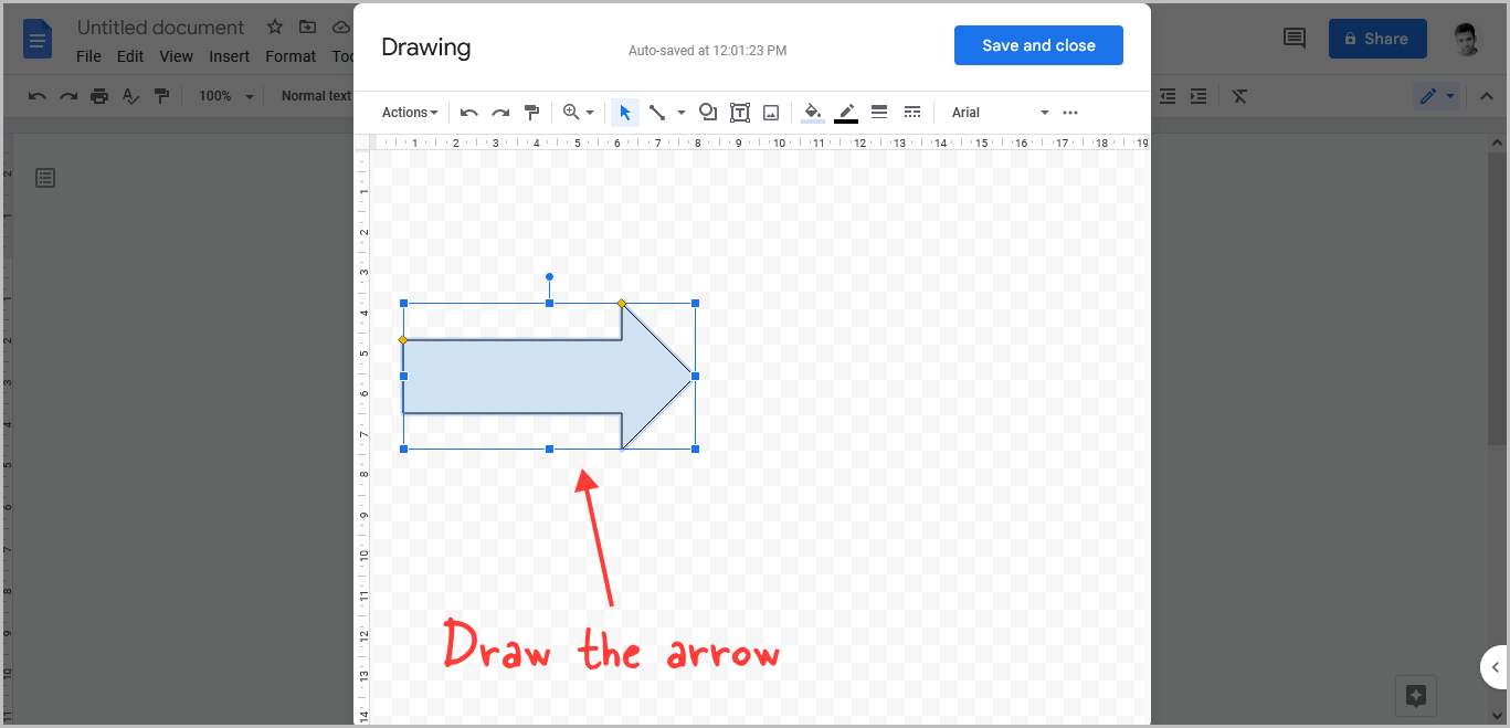 How to Type an Arrow in Google Docs Using the Drawing Tool