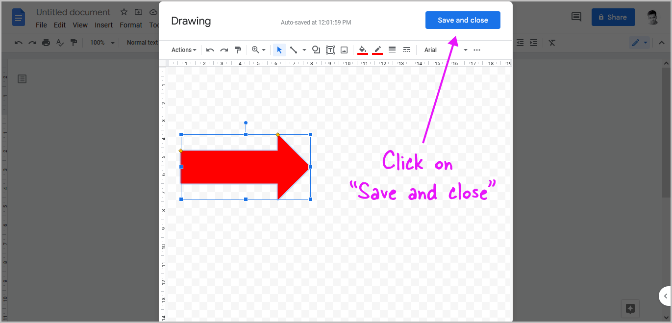 How to Type an Arrow in Google Docs Using the Drawing Tool