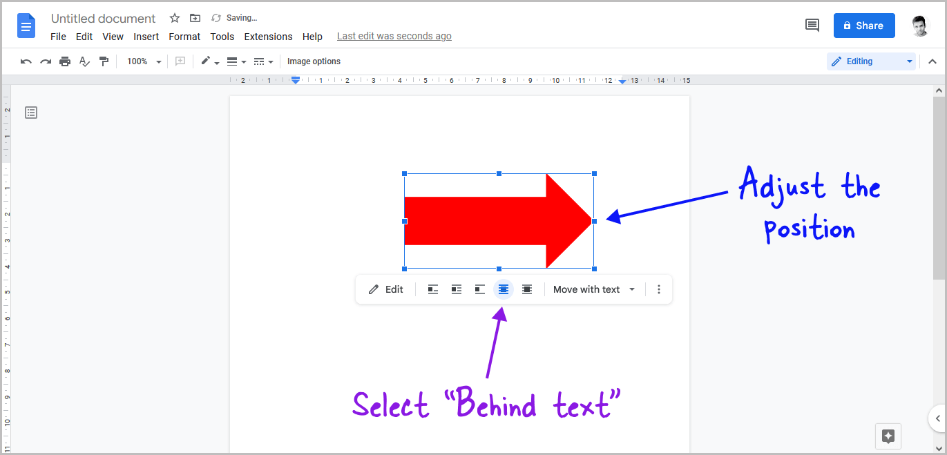 How to Type an Arrow in Google Docs Using the Drawing Tool