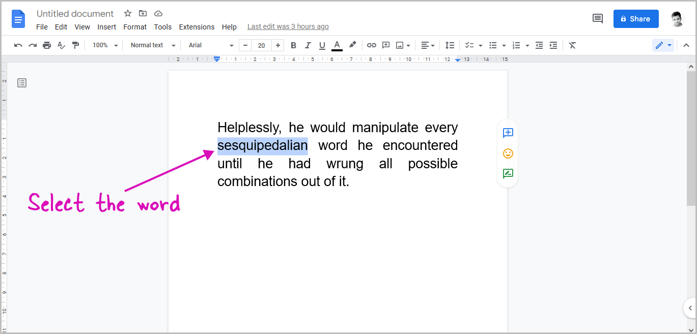 How to Use the Define Tool in Google Docs