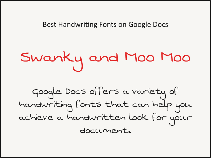 Handwriting Fonts Google Docs