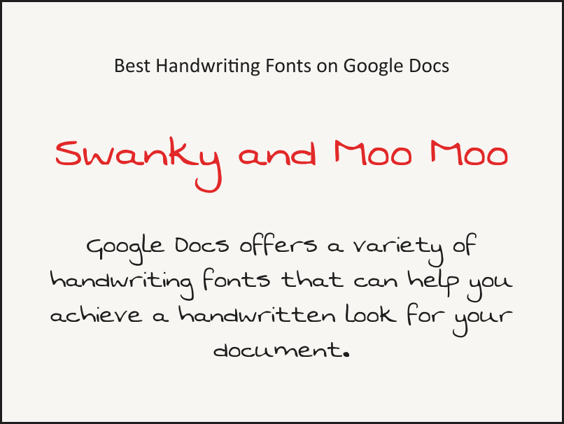 Best Font That Looks Like Handwriting Google Docs