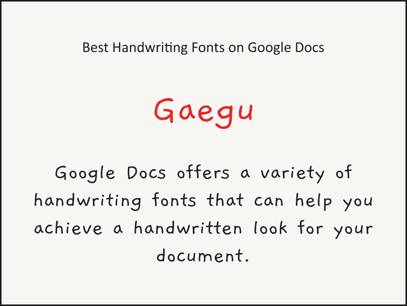 Handwriting Fonts Google Docs