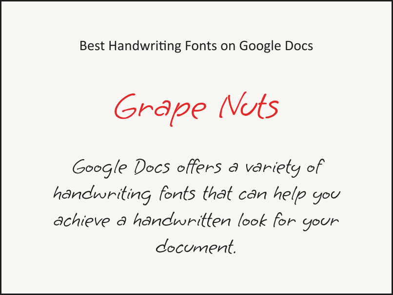 Handwriting Fonts Google Docs