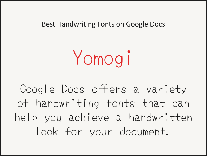 Handwriting Fonts Google Docs