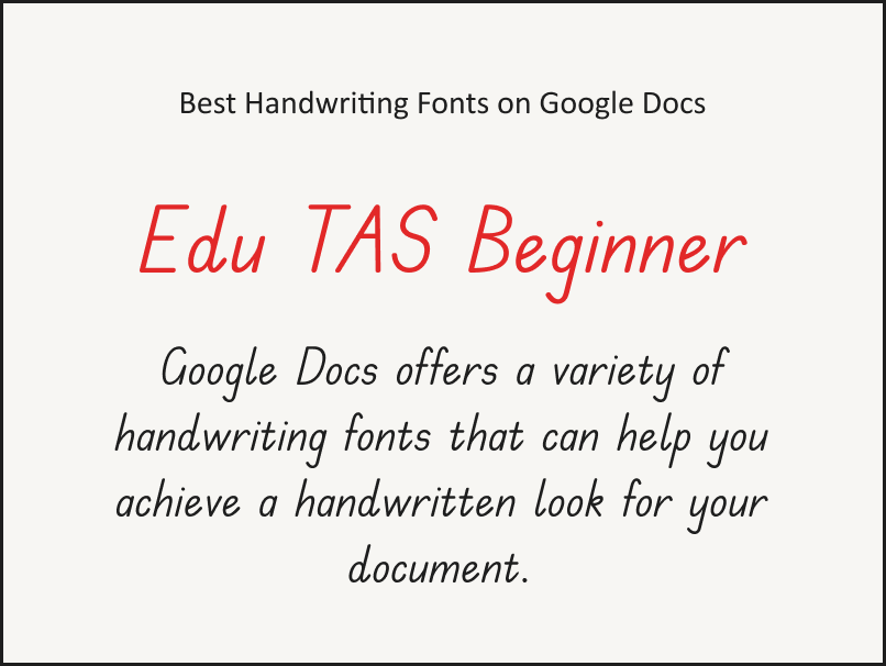 Handwriting Fonts Google Docs