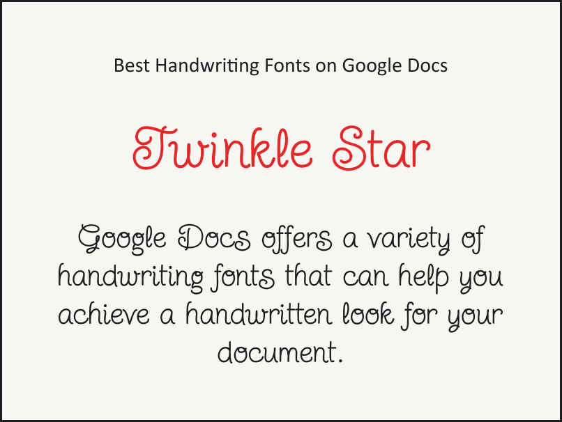 Handwriting Fonts Google Docs