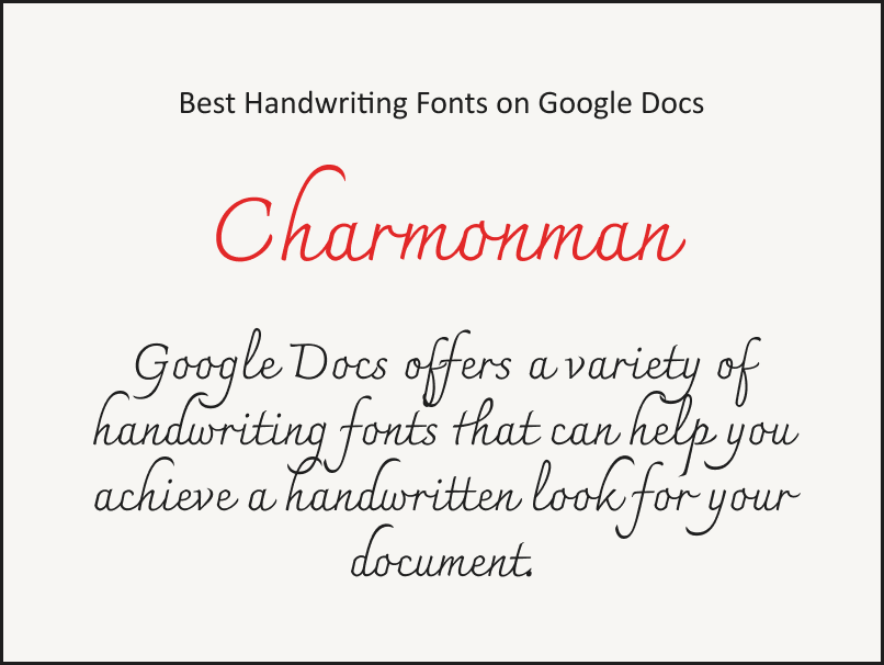 Handwriting Fonts Google Docs