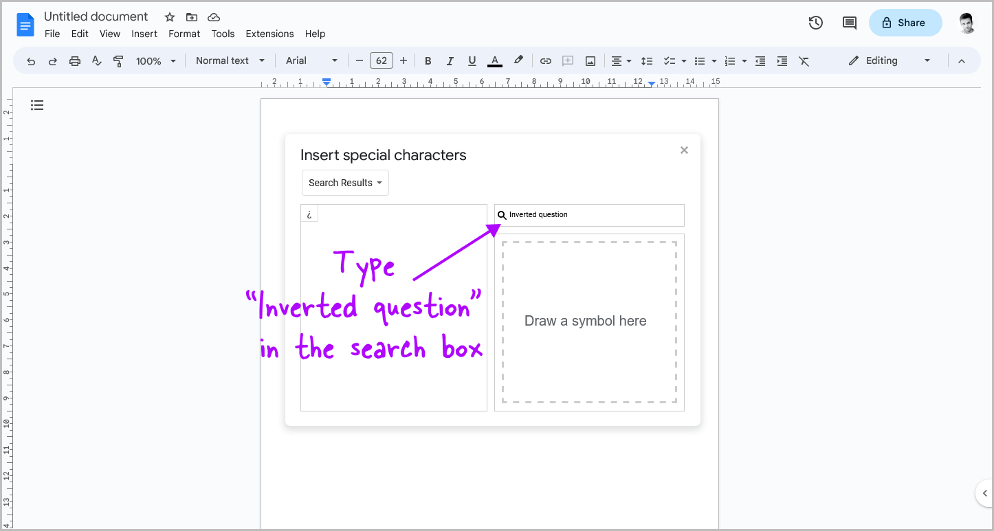 Upside Down Question Mark Google Docs