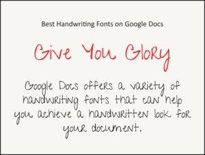 Best Handwriting Fonts on Google Docs