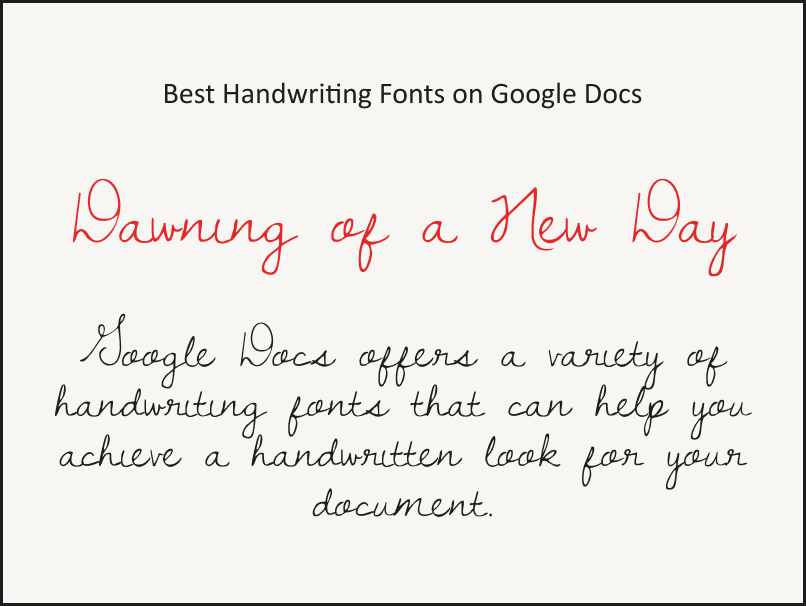 Handwriting Fonts Google Docs