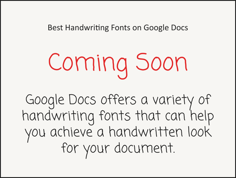 Handwriting Fonts Google Docs