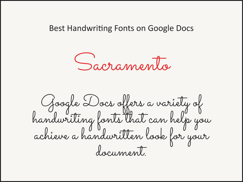 Handwriting Fonts Google Docs