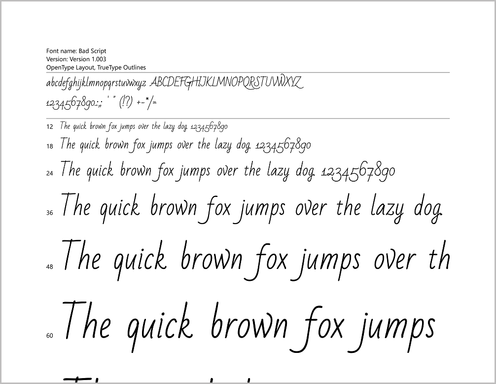 Zaner-Bloser Font for Google Docs