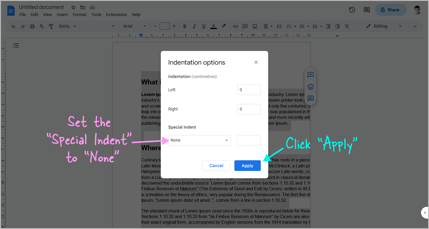 Google Docs Words Going Off Page