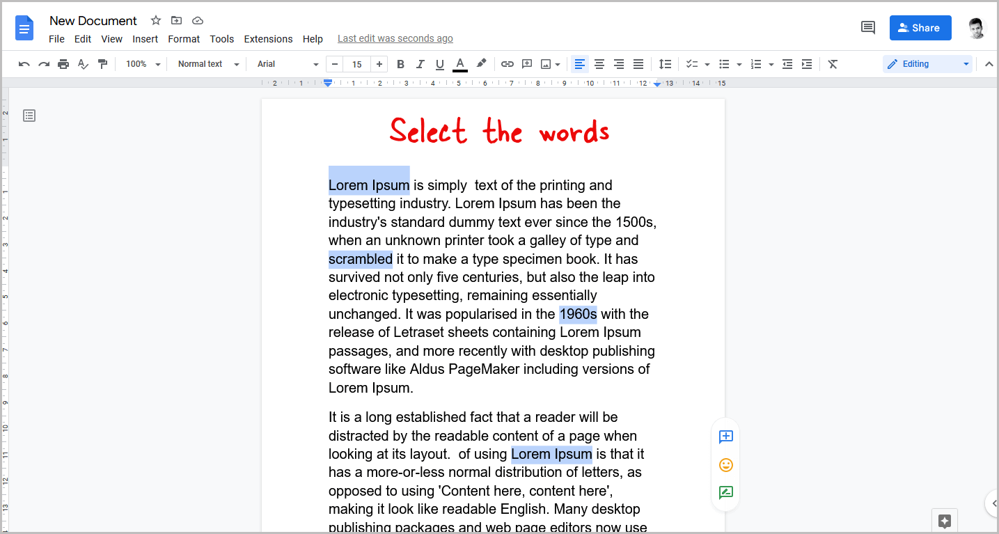 How to Bold Multiple Words in Google Docs