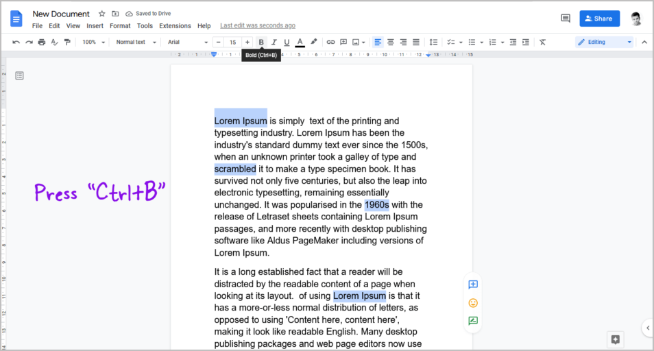 How to Bold Multiple Words in Google Docs