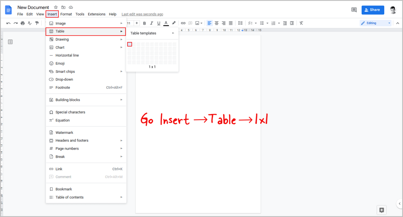 how to center image on page in google docs