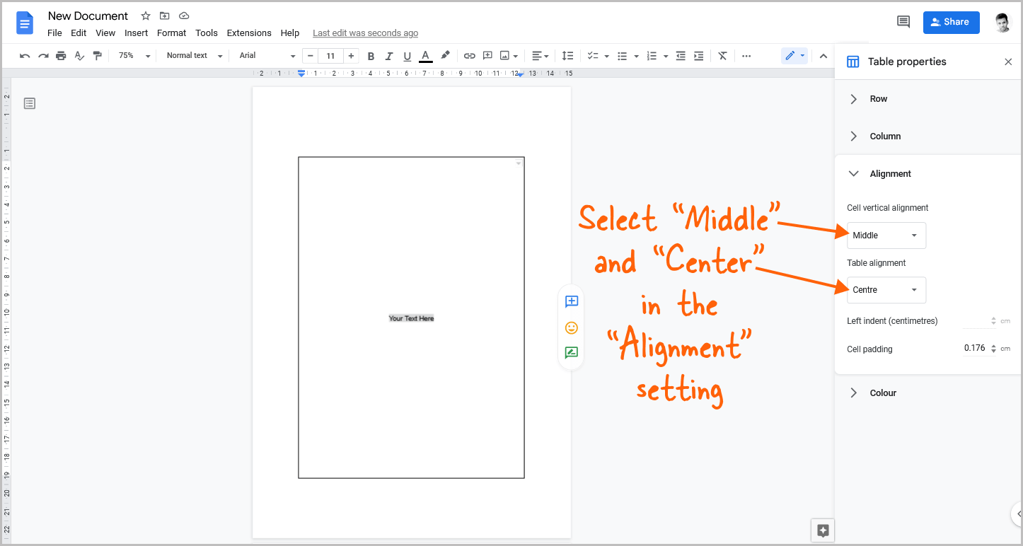 How to Center Text in Google Docs