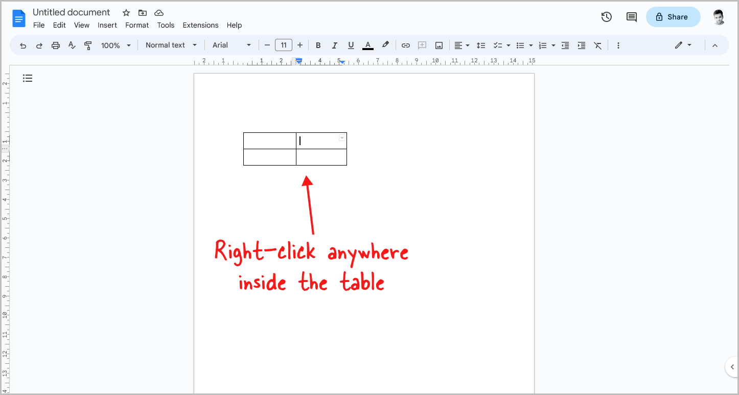 How to Center a Table in Google Docs