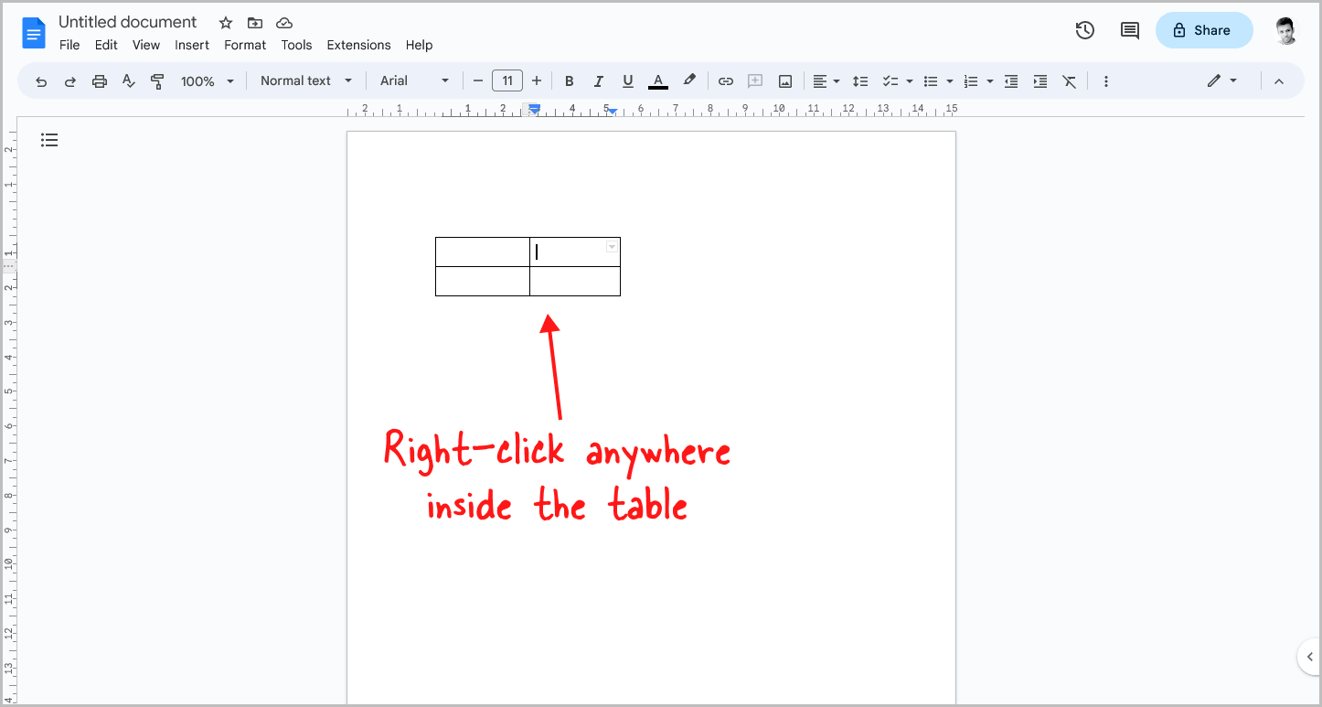 How To Center A Table In Google Docs