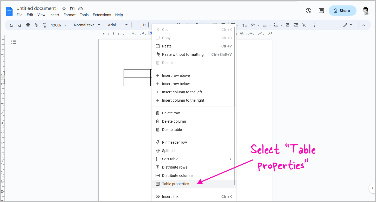 How to Center a Table in Google Docs