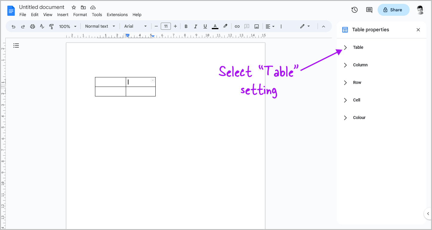 how-to-center-a-table-in-google-docs