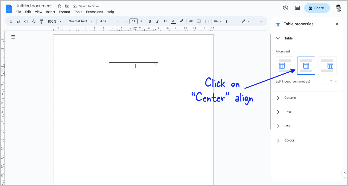 how-to-center-a-table-in-google-docs
