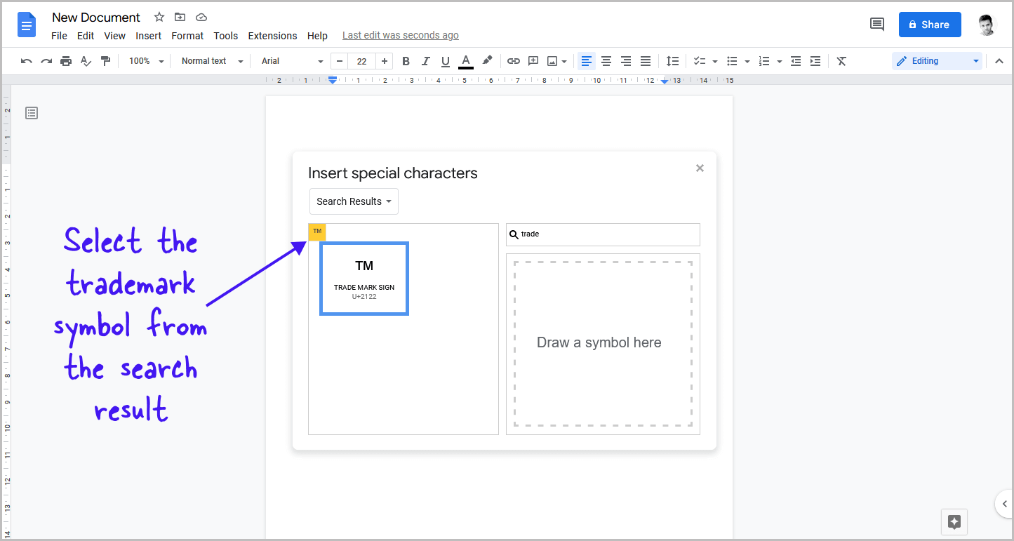 How to Insert Trademark Symbol in Google Docs