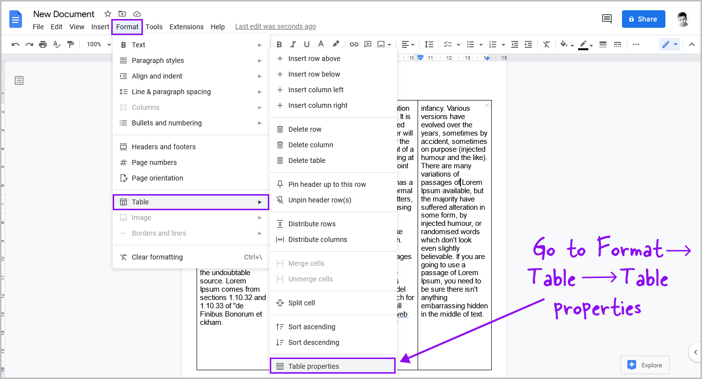 How To Make Four Columns In Google Docs Or More   How To Make Four Columns In Google Docs Step 3 