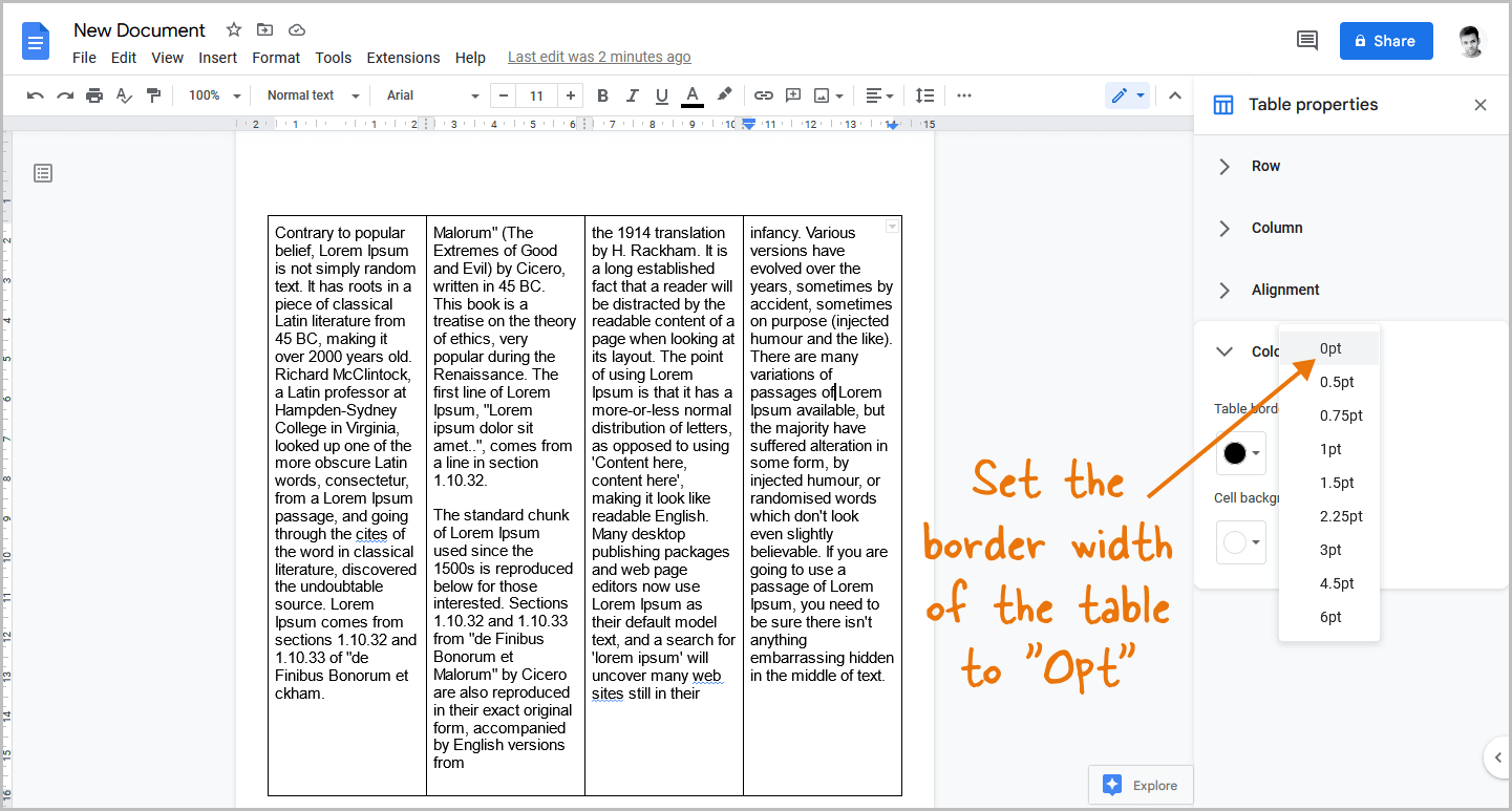 how-to-make-four-columns-in-google-docs-or-more