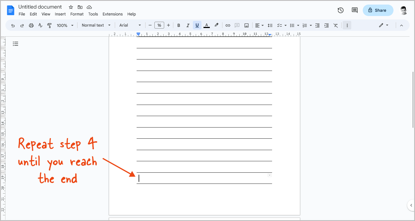 How to Make Lined Paper in Google Docs