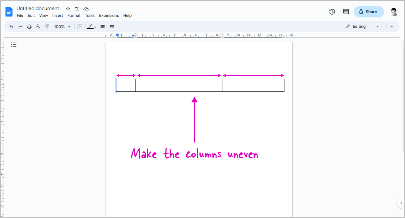 How to Make Uneven Columns in Google Docs