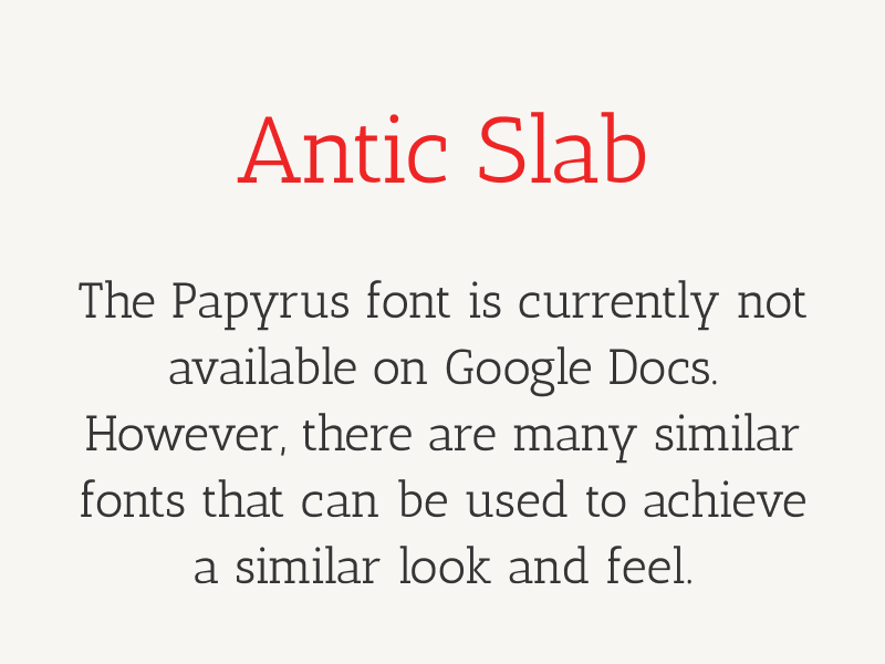 Papyrus Font Google Docs