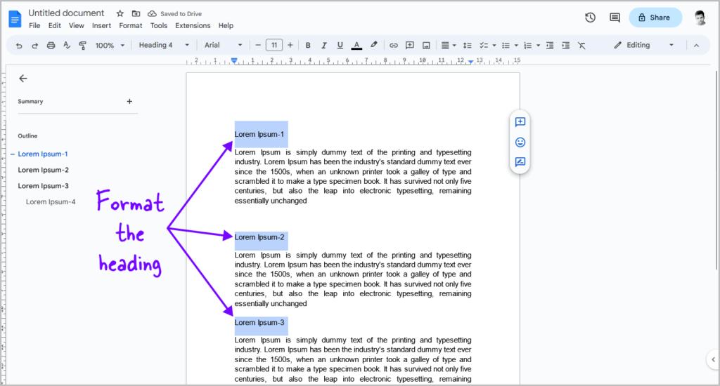 google-docs-collapsible-sections