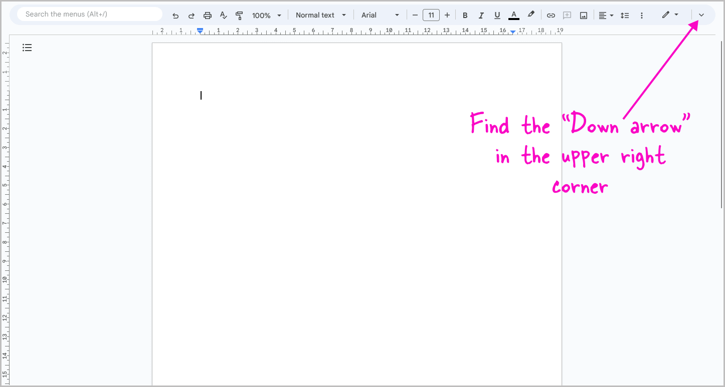 google docs menu frozen