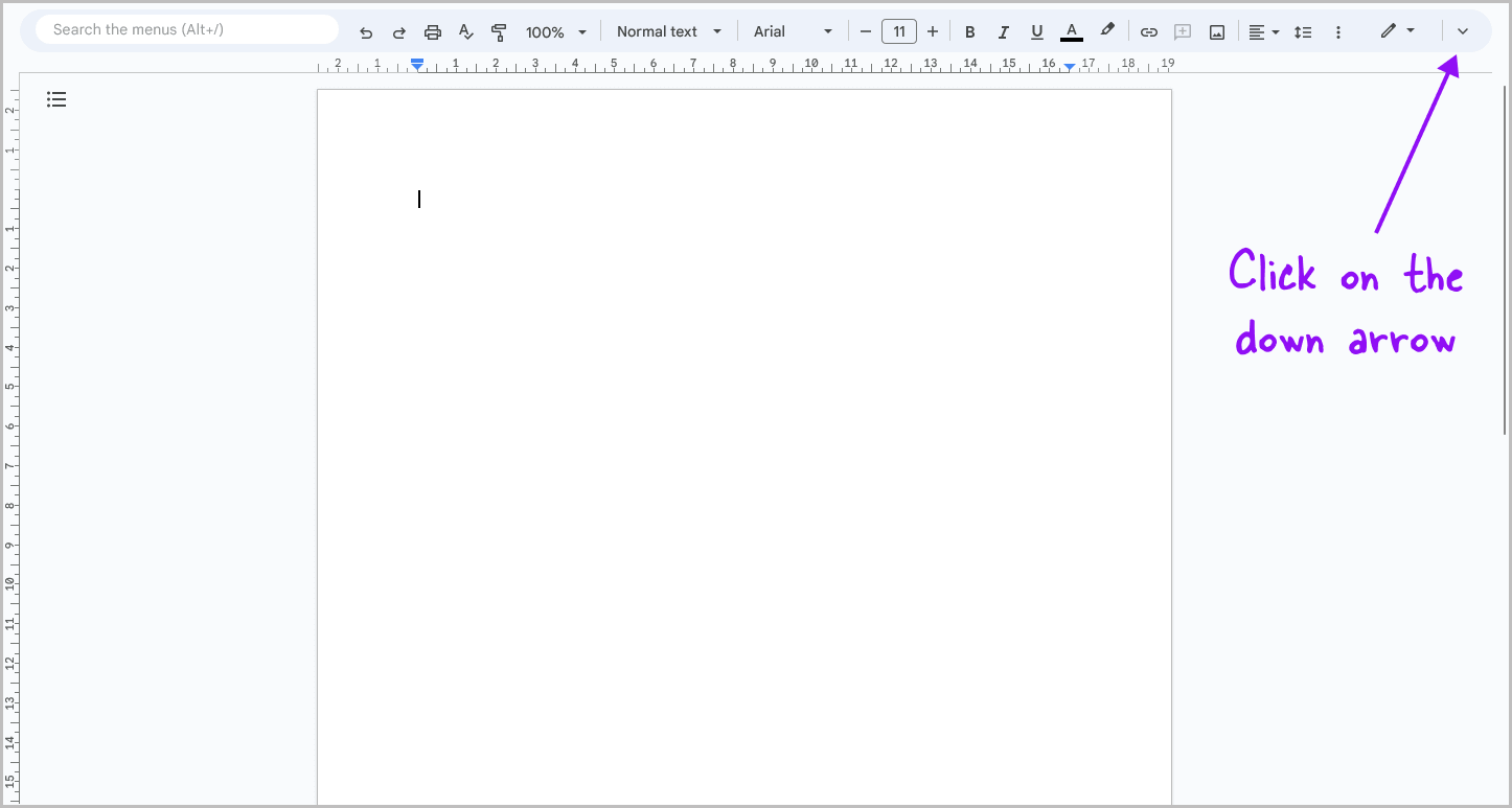 Google Docs Menu Bar Missing