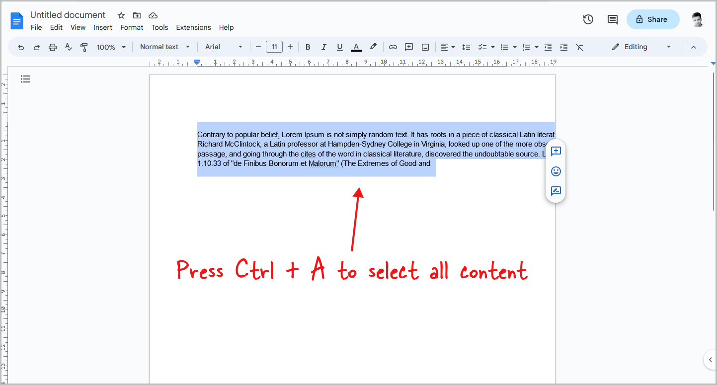 Google Docs Not Going to Next Line