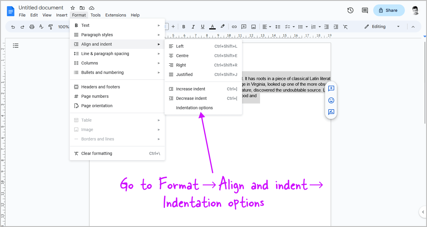 Google Docs Not Going to Next Line