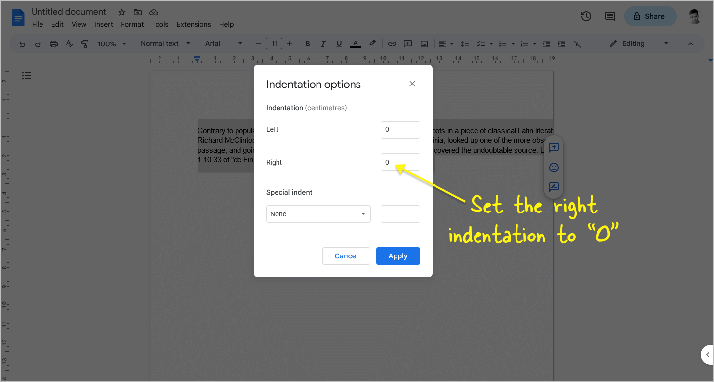 Google Docs Not Going to Next Line