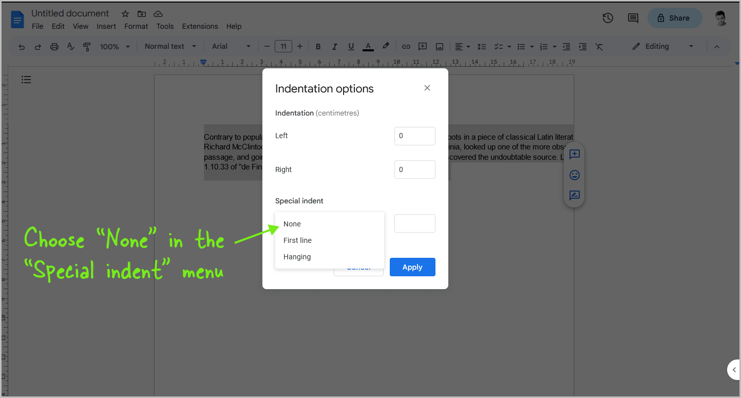 Google Docs Not Going to Next Line