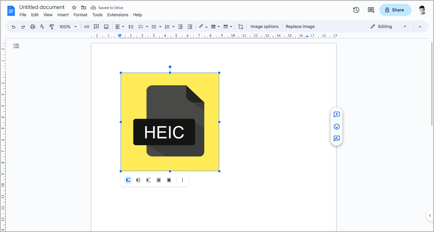 How to Insert HEIC Into Google Docs