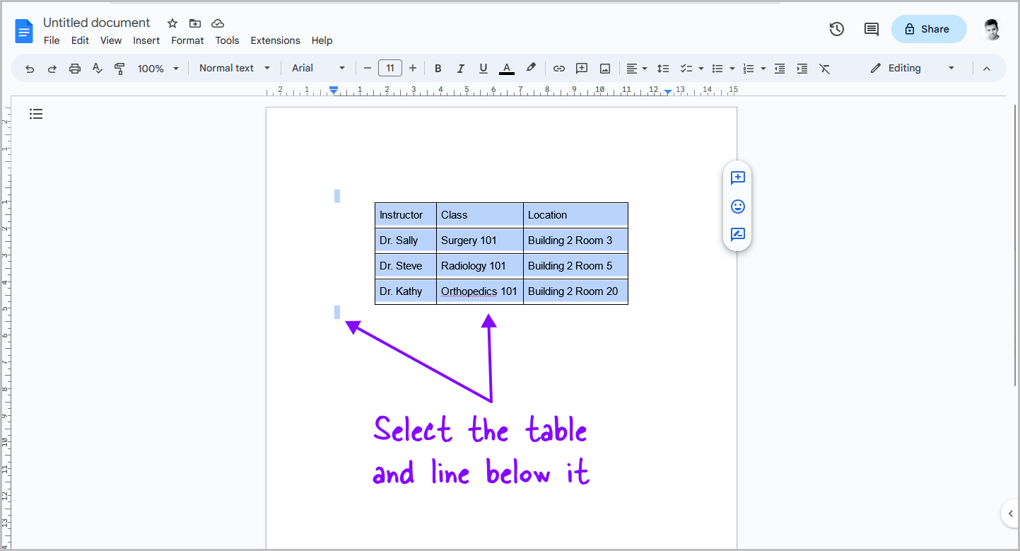 How to Copy a Table in Google Docs