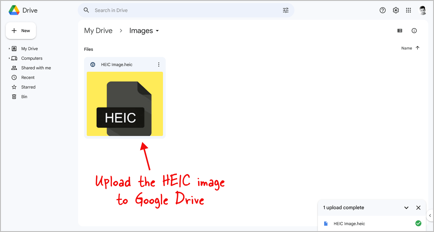 How to Insert HEIC Into Google Docs