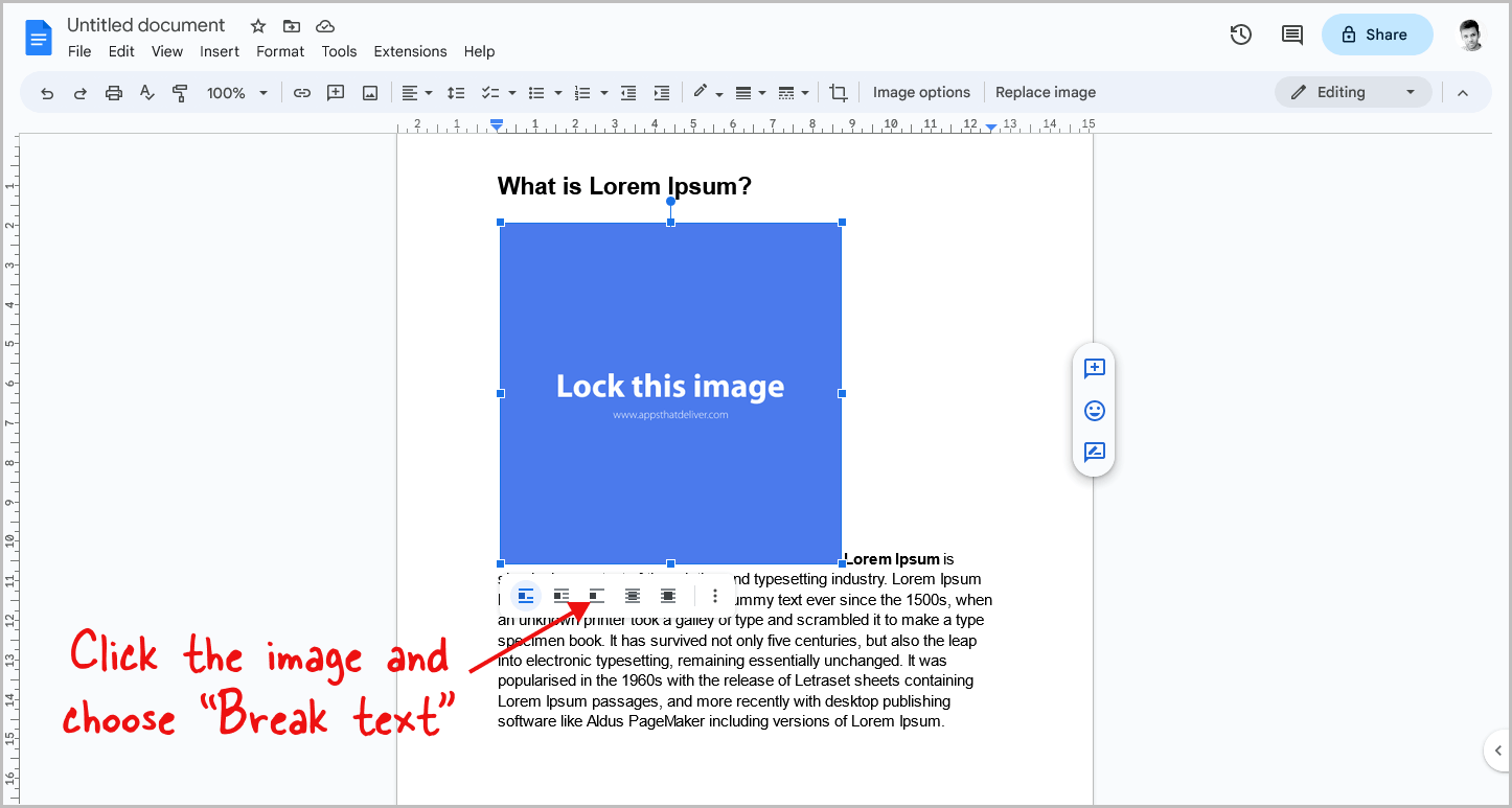 How to Lock an Image in Google Docs