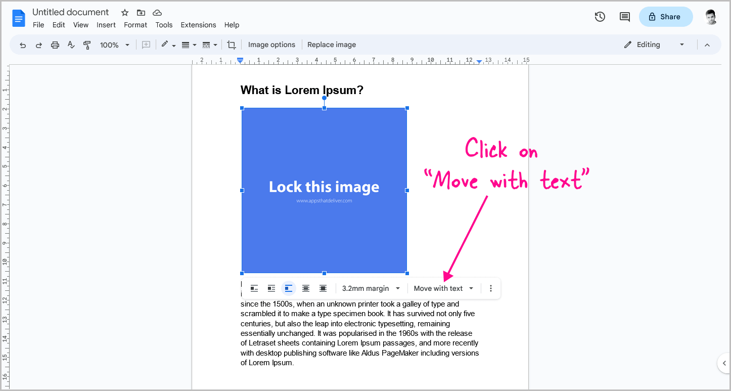 How to Lock an Image in Google Docs